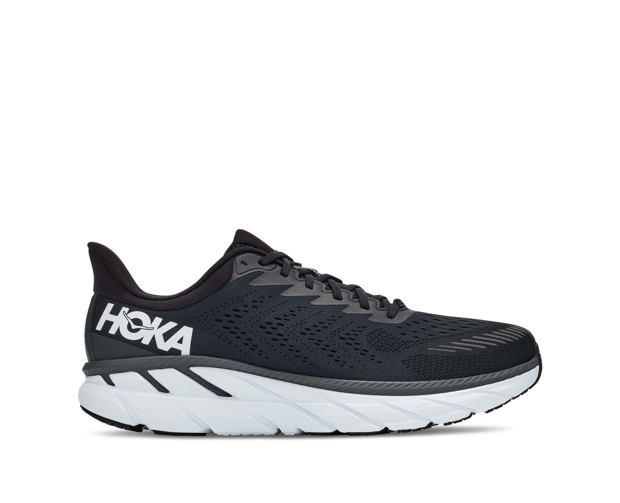 【良品】ホカオネオネ W CLIFTON7 スニーカー 25 ブラック ホワイト Hoka One One Clifton 7 - Mens Black/White